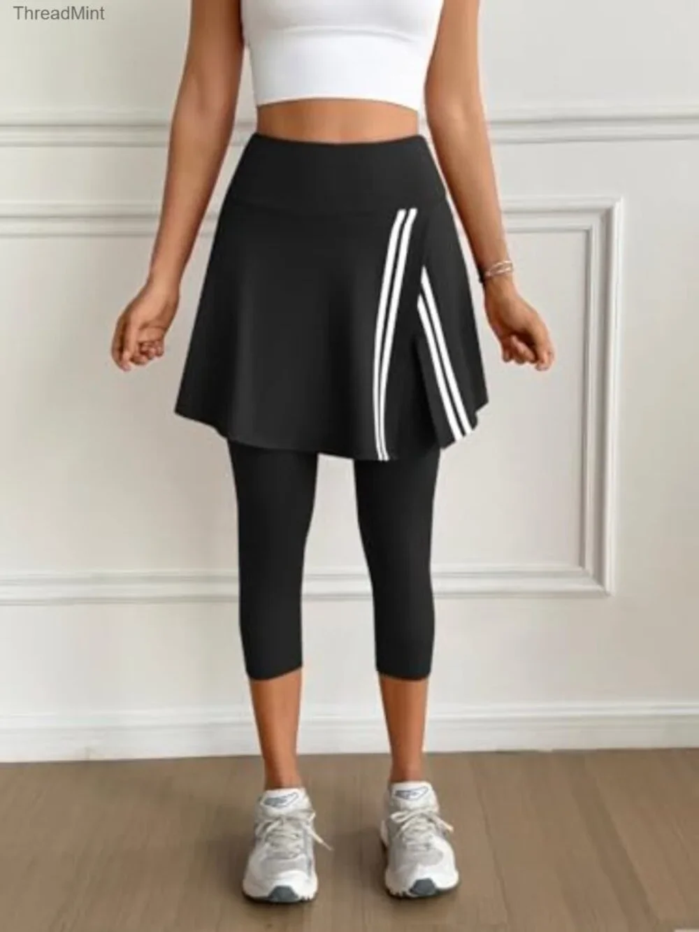 Women's Athletic Skort with Capri Leggings & Pockets for Tennis Golf Pickleball